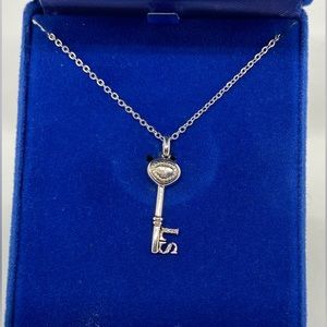 Sterling Silver and Diamond Lia Sophia pendant and costume chain